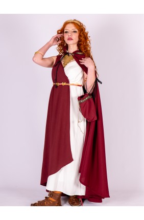 Burgundy Roman cloak with...