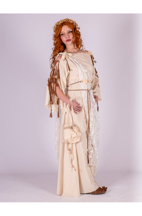 Ecru Adjustable Drawstring Pouch with...