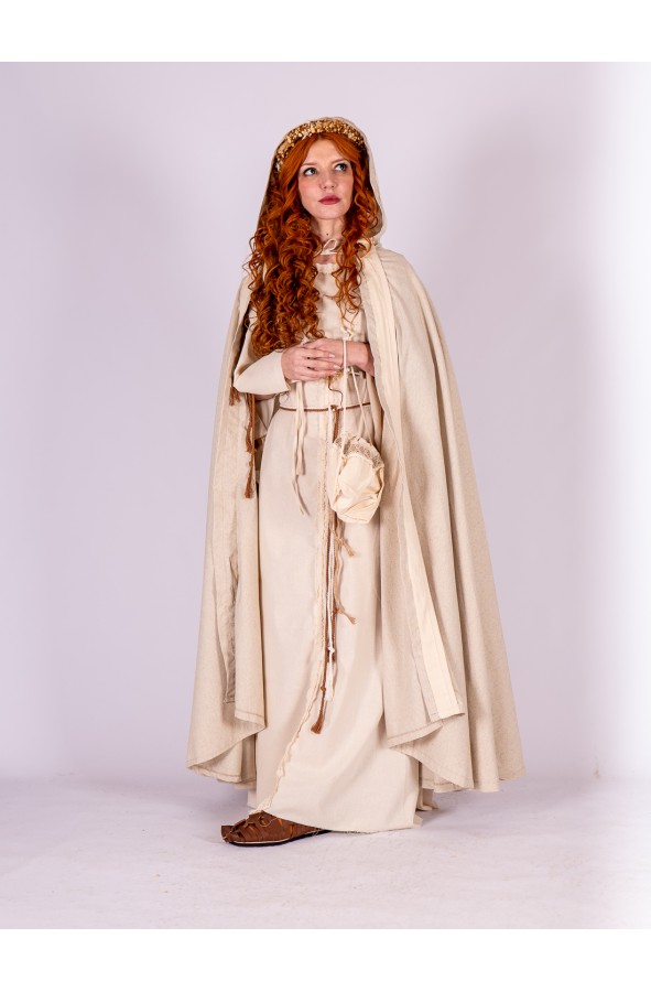 Roman Hooded Cape in Natural Rustic...
