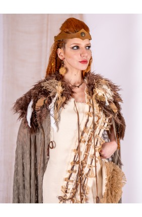 Fine Knit Cape in Greenish...