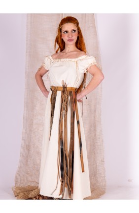 Vestido medieval crema con...