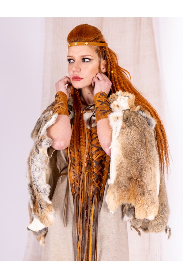 Celtic and Viking Rabbit Fur Winter Cape