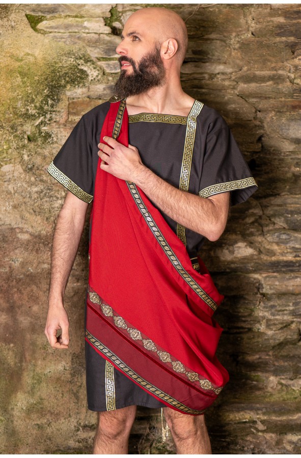 Black Roman Tunic Set with Multiway...