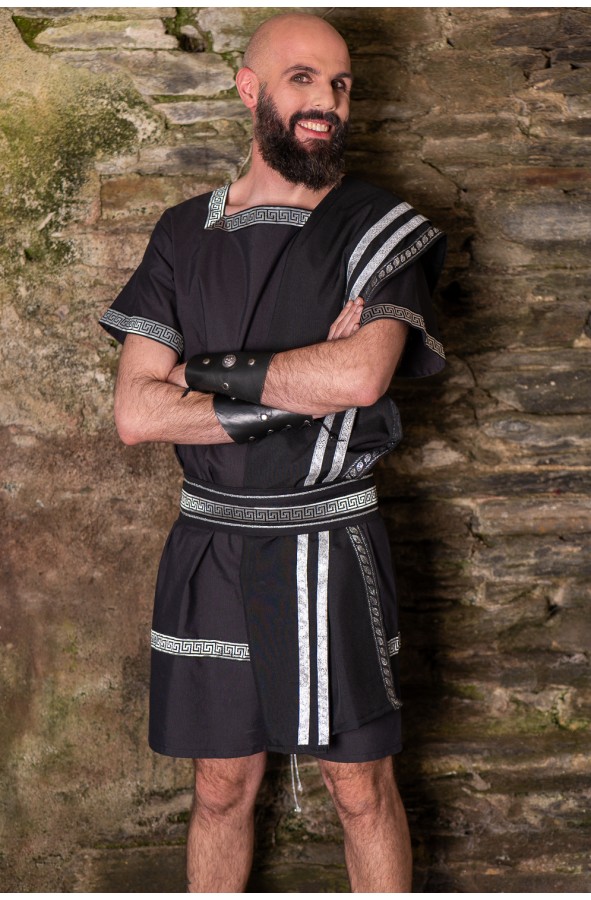 Black and Silver Roman Set with Toga