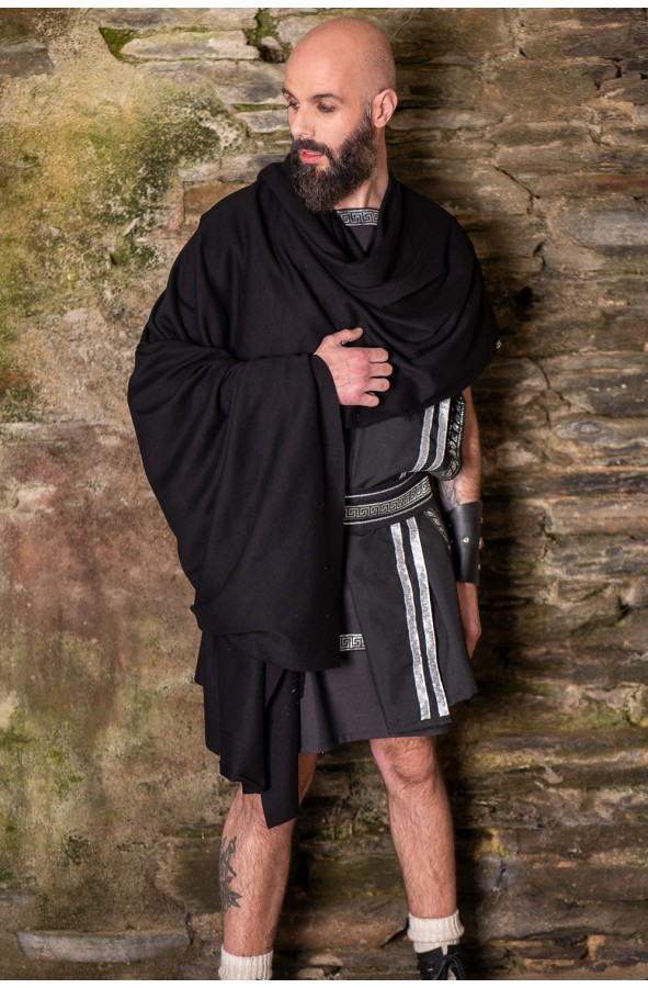 Capa romana negra de punto