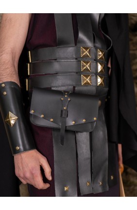 Bolso romano de cuero negro...